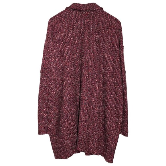 Nic+Zoe Transformative Tweed Jacket Fringe Womens 2X Open Front Cardigan Blazer - Picture 2 of 11